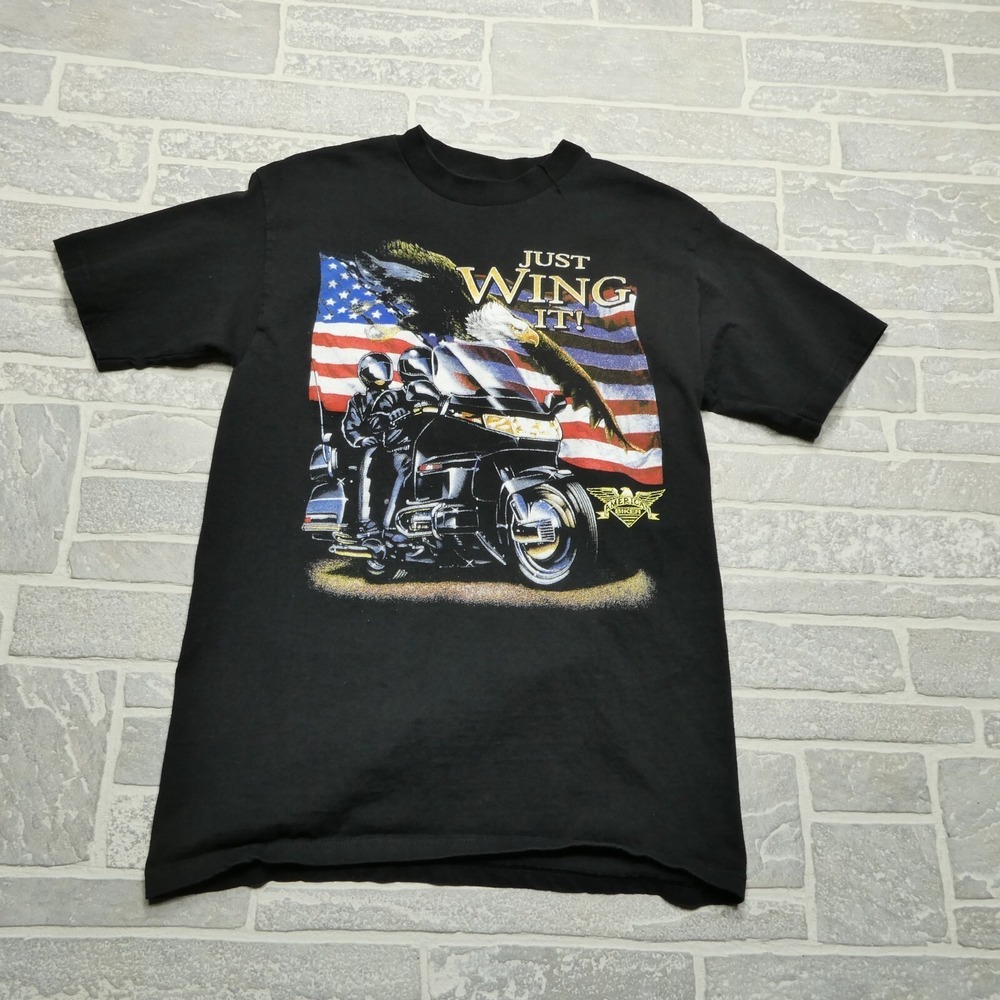 VINTAGE TND Tornado Activewear Shirt‎ Adult M American Biker Graphic Patriotic